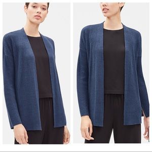 Eileen Fisher ORGANIC LINEN RIBBED CARDIGAN